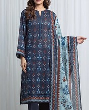Edenrobe Navy Lawn Suit- Pakistani Designer Lawn Suits