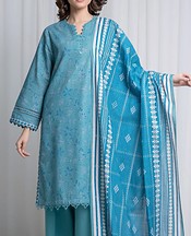 Turquoise Khaddar Suit