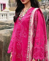 Edenrobe Cerise Pink Cambric Suit- Pakistani Winter Clothing