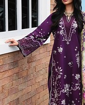 Edenrobe Purple Cambric Suit- Pakistani Winter Clothing