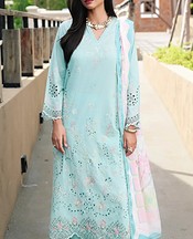 Edenrobe Pale Aqua Cambric Suit- Pakistani Winter Dress