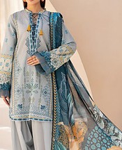 Ellena Light Grey Lawn Suit- Pakistani Lawn Dress