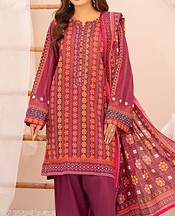 Ellena Wine Lawn Suit- Pakistani Designer Lawn Suits