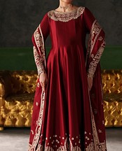 Maroon Raw Silk Suit