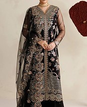 Farasha Black Net Suit- Pakistani Chiffon Dress