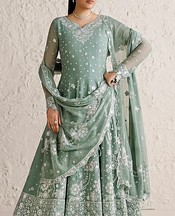 Farasha Spanish Green Chiffon Suit- Pakistani Designer Chiffon Suit