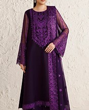 Farasha Dark Purple Chiffon Suit- Pakistani Chiffon Dress