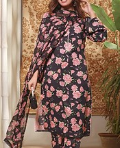 Feathers Black/Pink Lawn Suit- Pakistani Lawn Dress