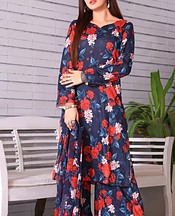 Feathers Navy Lawn Suit- Pakistani Designer Lawn Suits