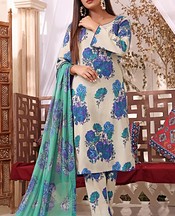 Feathers Light Grey/Teal Suit- Pakistani Lawn Dress