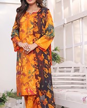 Feathers Orange Lawn Suit- Pakistani Lawn Dress