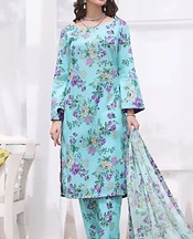 Feathers Sky Blue Lawn Suit- Pakistani Lawn Dress