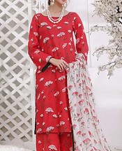 Feathers Persian Red Lawn Suit- Pakistani Designer Lawn Suits