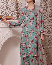 Feathers Summer Green Lawn Suit- Pakistani Designer Lawn Suits