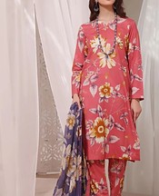 Feathers Light Carmine Pink Lawn Suit- Pakistani Lawn Dress