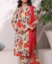 Feathers Ivory Lawn Suit- Pakistani Designer Lawn Suits