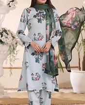 Feathers Pale Aqua Lawn Suit- Pakistani Lawn Dress