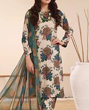 Feathers Ivory Lawn Suit- Pakistani Lawn Dress