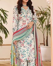 Feathers Off White Lawn Suit- Pakistani Lawn Dress
