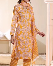 Orange/Off White Lawn Suit