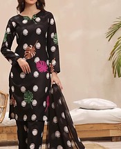 Feathers Black Lawn Suit- Pakistani Lawn Dress