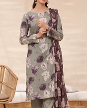Feathers Dusty Grey Lawn Suit- Pakistani Designer Lawn Suits
