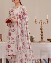Feathers Pink Flare Lawn Suit- Pakistani Designer Lawn Suits