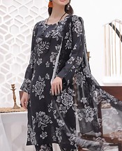 Feathers Black/Grey Lawn Suit- Pakistani Designer Lawn Suits