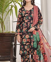 Feathers Black Lawn Suit- Pakistani Designer Lawn Suits
