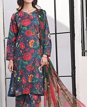 Feathers Dusky Blue Lawn Suit- Pakistani Lawn Dress