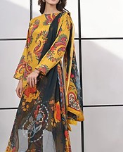 Feathers Mustard Lawn Suit- Pakistani Designer Lawn Suits