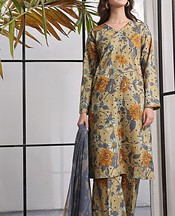 Feathers Tan Lawn Suit- Pakistani Lawn Dress