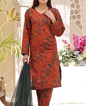 Feathers Pale Carmine Lawn Suit- Pakistani Lawn Dress