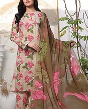 Feathers Beige Lawn Suit- Pakistani Designer Lawn Suits