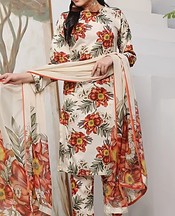 Feathers Off White Lawn Suit- Pakistani Lawn Dress