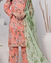 Feathers Peachy Pink Lawn Suit- Pakistani Designer Lawn Suits