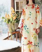 Feathers Off White Lawn Suit- Pakistani Lawn Dress