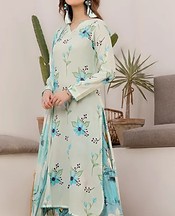 Feathers Off White/Sky Blue Lawn Suit- Pakistani Designer Lawn Suits