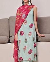 Feathers Sea Mist Lawn Suit- Pakistani Designer Lawn Suits