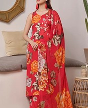 Feathers Persian Red Lawn Suit- Pakistani Lawn Dress