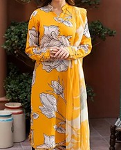 Feathers Orange/Off White Lawn Suit- Pakistani Designer Lawn Suits