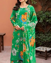 Feathers Green Lawn Suit- Pakistani Designer Lawn Suits