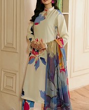 Feathers Off White Lawn Suit- Pakistani Lawn Dress