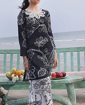 Black/Off White Lawn Suit (2 Pcs)