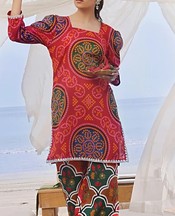 Multi Lawn Suit (2 Pcs)