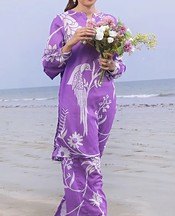 Lilac/Off White Lawn Suit (2 Pcs)
