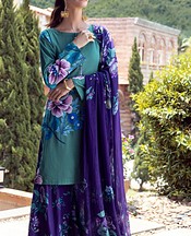 Feathers Teal/Blueberry Lawn Suit- Pakistani Lawn Dress
