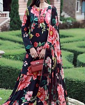 Feathers Black Lawn Suit- Pakistani Lawn Dress