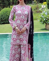 Feathers Off White/Pink Pearl Lawn Suit- Pakistani Designer Lawn Suits