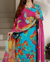 Feathers Turquoise Lawn Suit- Pakistani Lawn Dress
